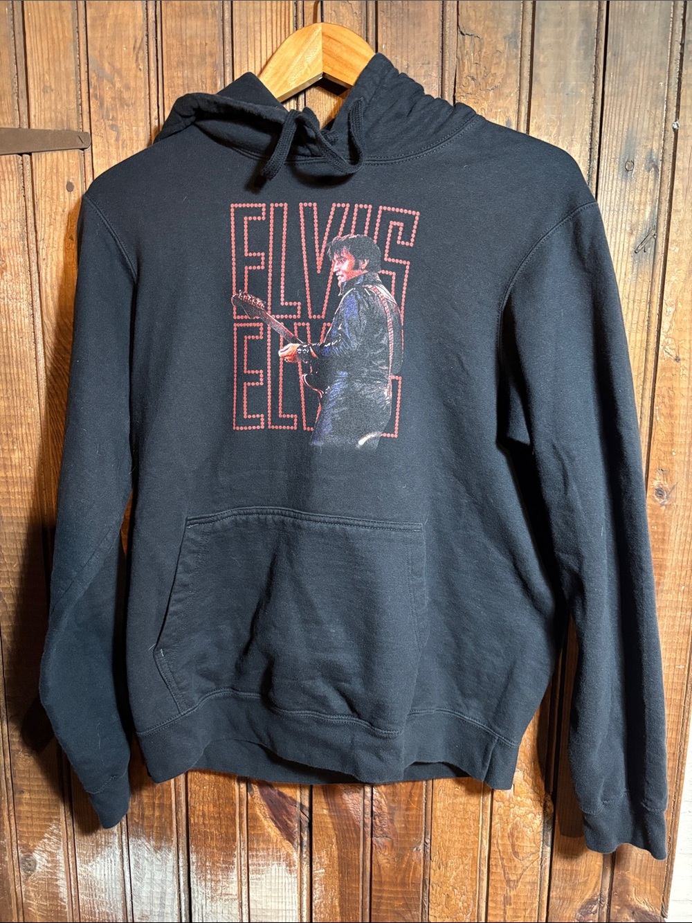 Elvis Graphic Black Pullover Hoodie